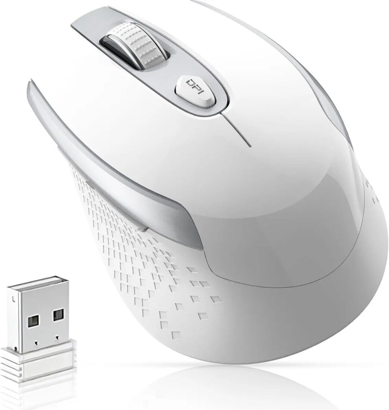 Wireless Computer Mouse,2.4G Ergonomic Optical Mouse,6 Buttons,Silent Mouse
