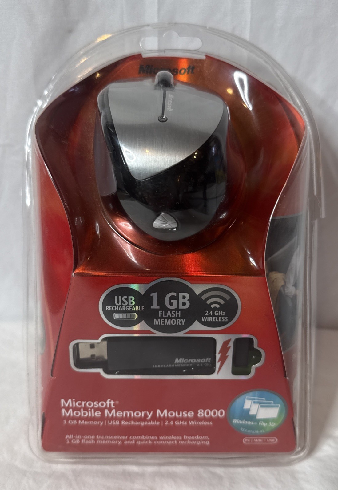 Microsoft Mobile Memory Mouse 8000 NEW IN PACKAGE vintage 2007