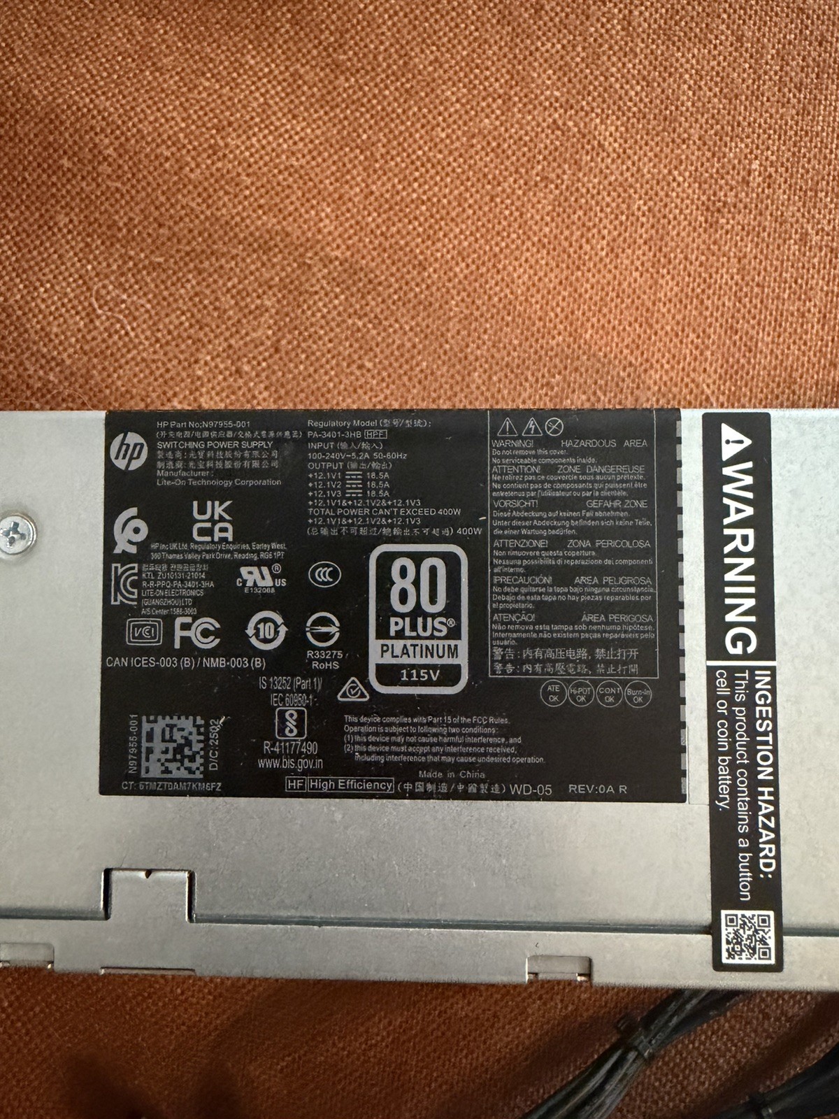 400W HP Pavillion 590 690 TG01 TP01 PSU Desktop Power Supply