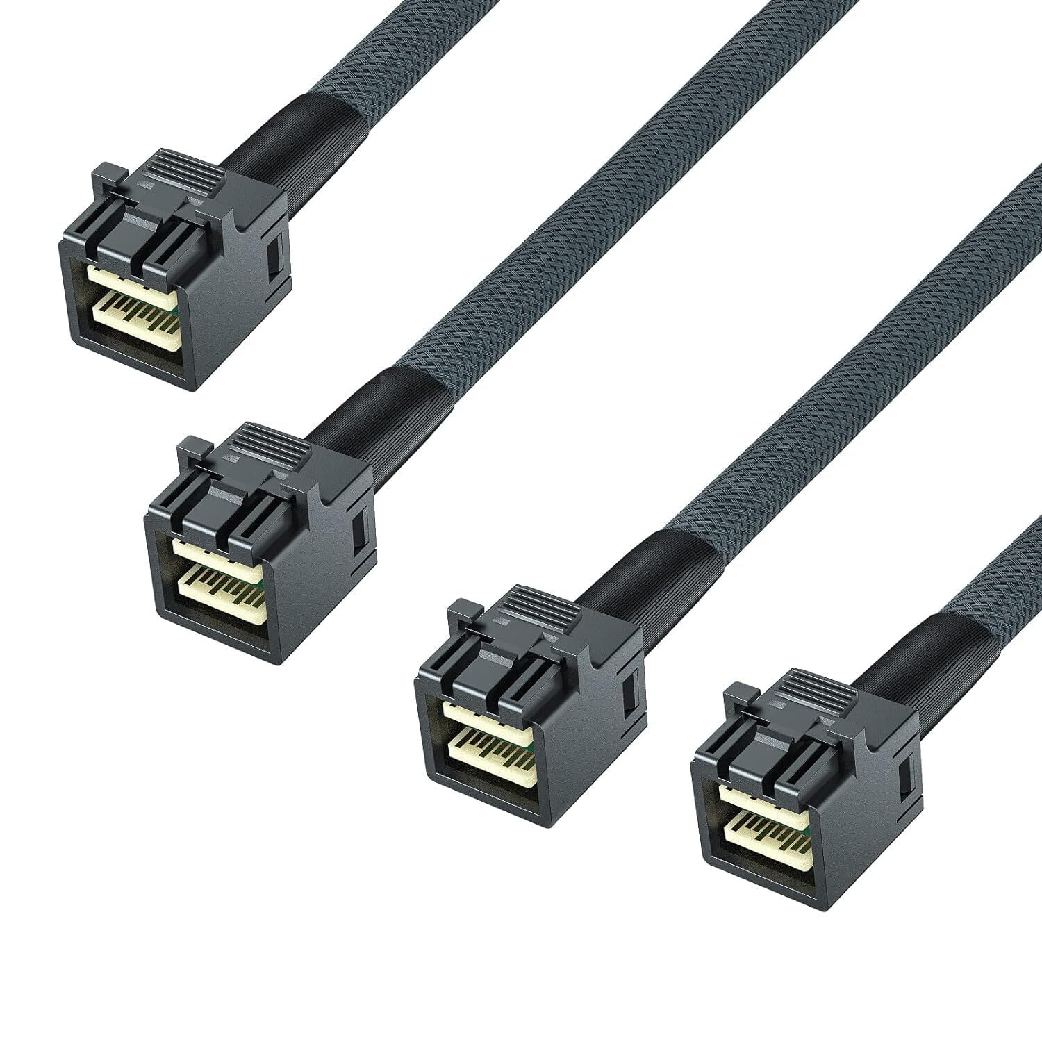 2 Packs 12G Internal Mini SAS HD SFF-8643 to SFF-8643 Cable with Sideband 0.5 m