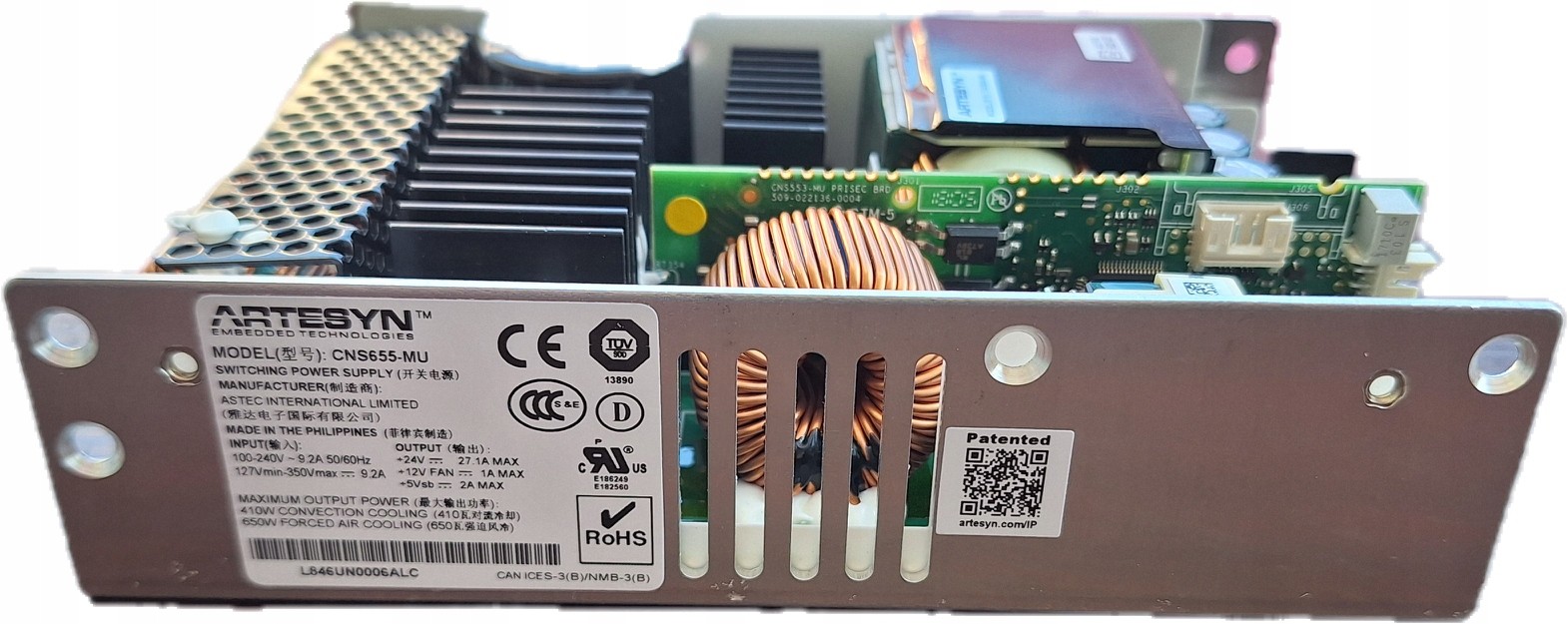 Artesyn CNS655-MU 24 V 27.1 A 650 W AC-DC Open-Frame Power Supply