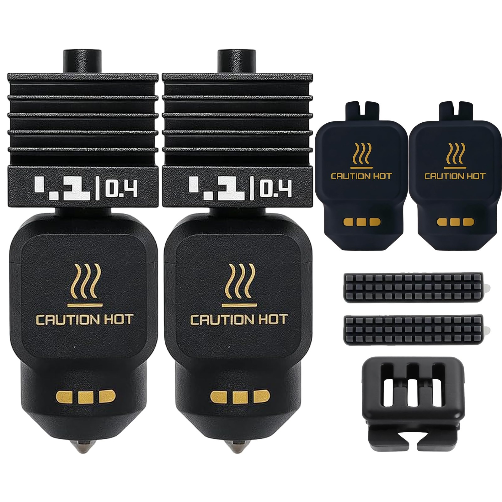 2 Pack P2S 0.4 hotend Nozzle Kit for Bambu Lab 2pcs black