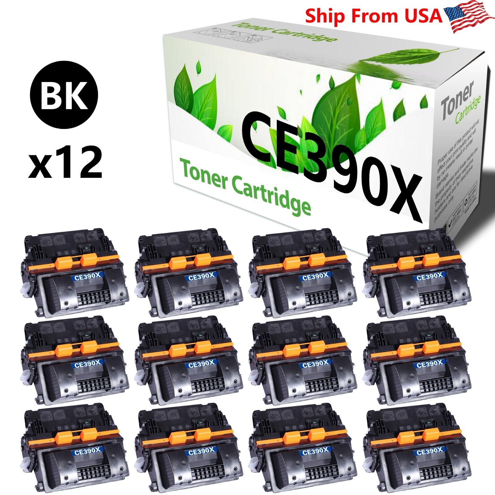 12PK CE390X Toner Cartridge Work With M603dn M602dn M602x MFP-M4555h Printer