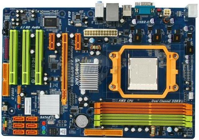 BIOSTAR A770E3 Motherboard AM3 770 DDR3 ATX AMD Athlon II X2 245