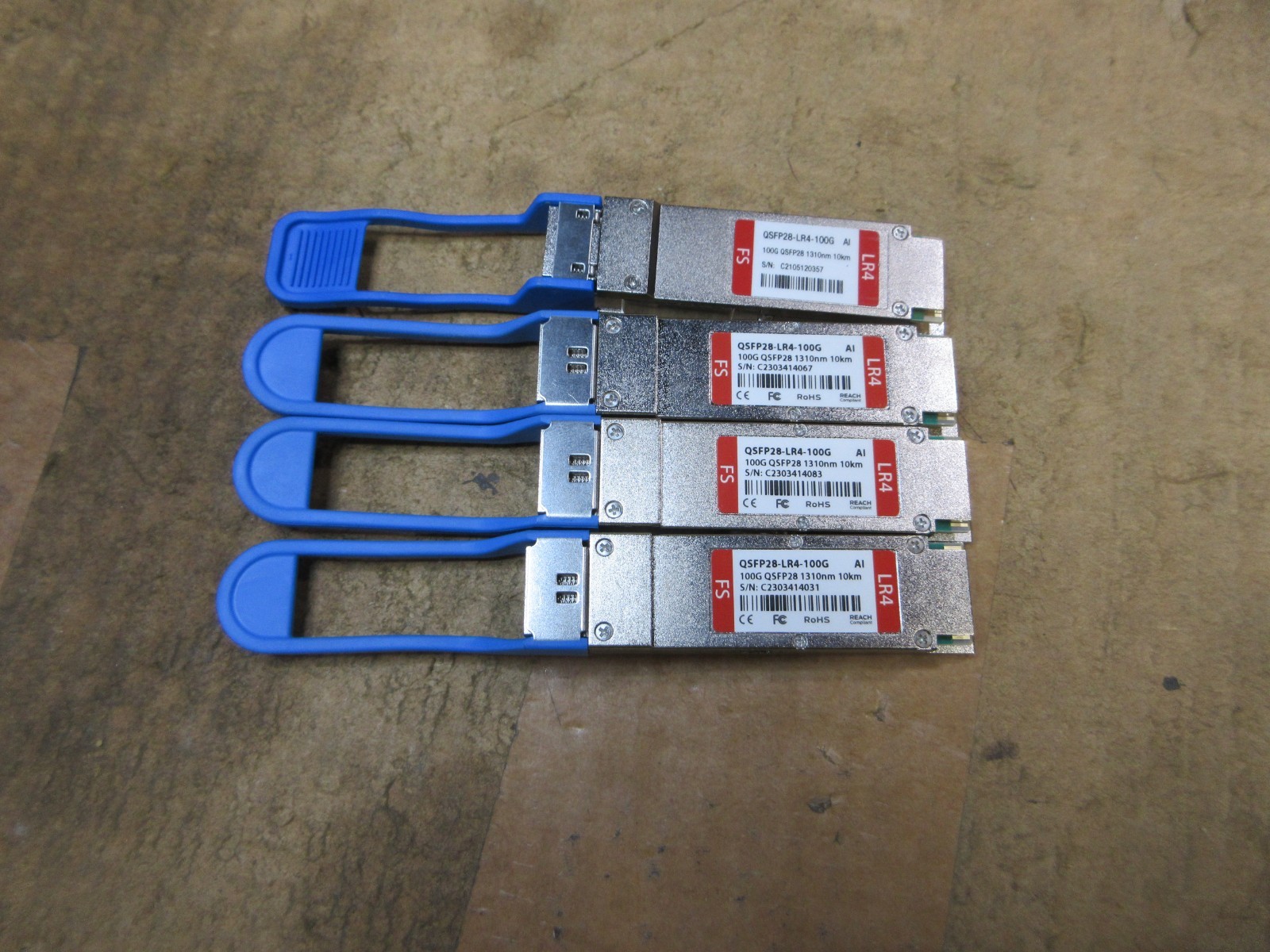 LOT 4 FS QSFP28-LR4-100G Optical Transceiver 100G QSFP LR4 1310nm 10km