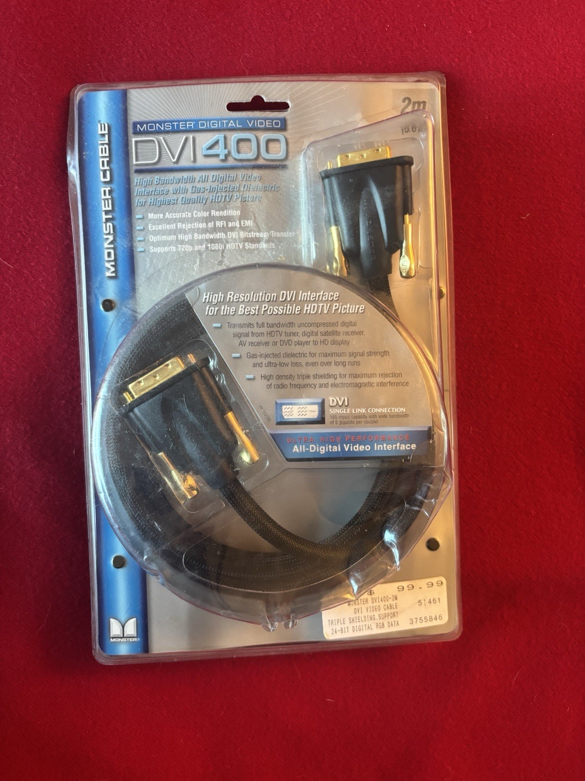Monster Cable DVI400-2M DVI 400 2m Digital Video Cable Sealed New