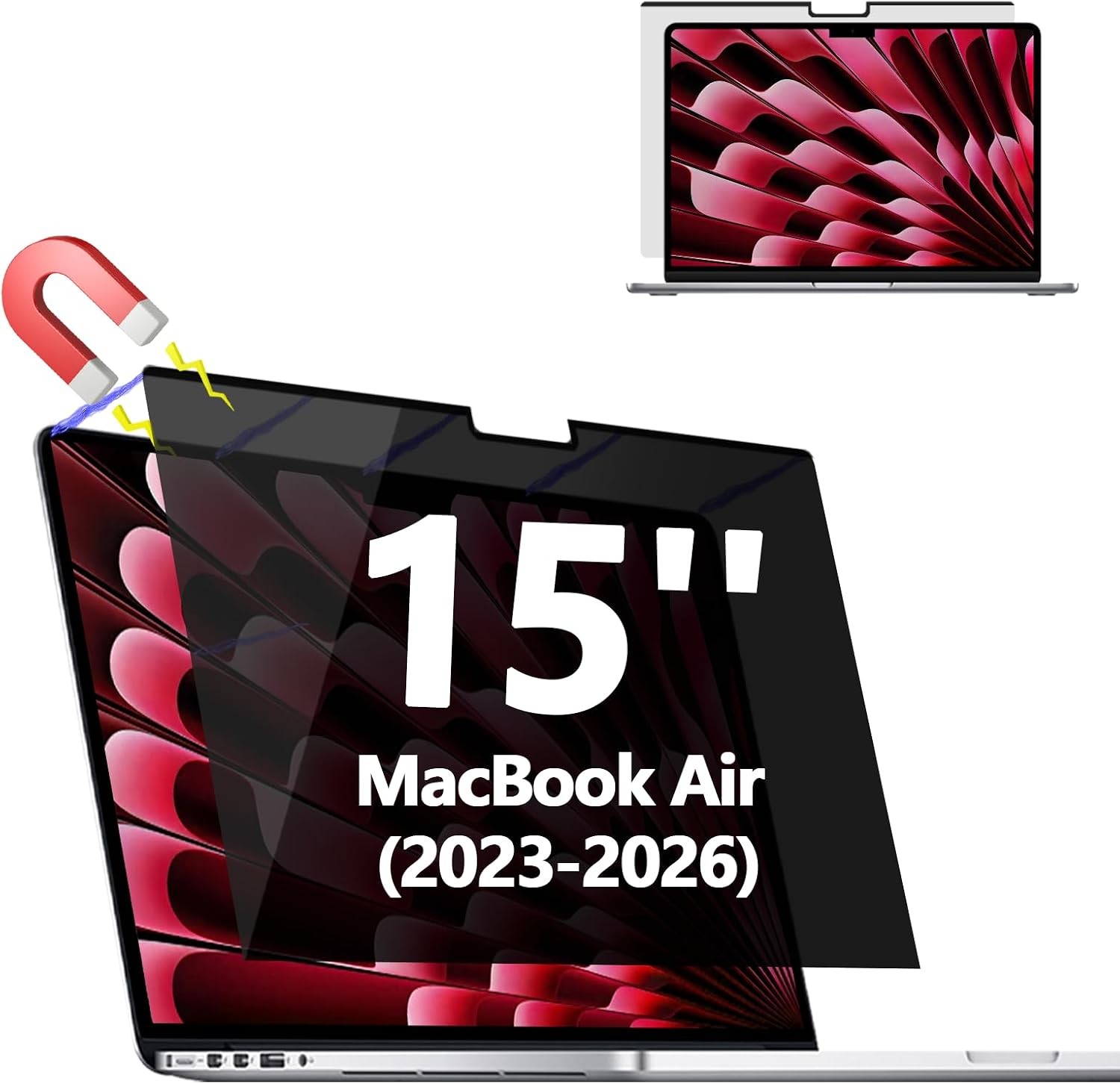 Magnetic Screen Protector for MacBook Air 15'' (M2-M5, 2023-2026) Privacy Shield