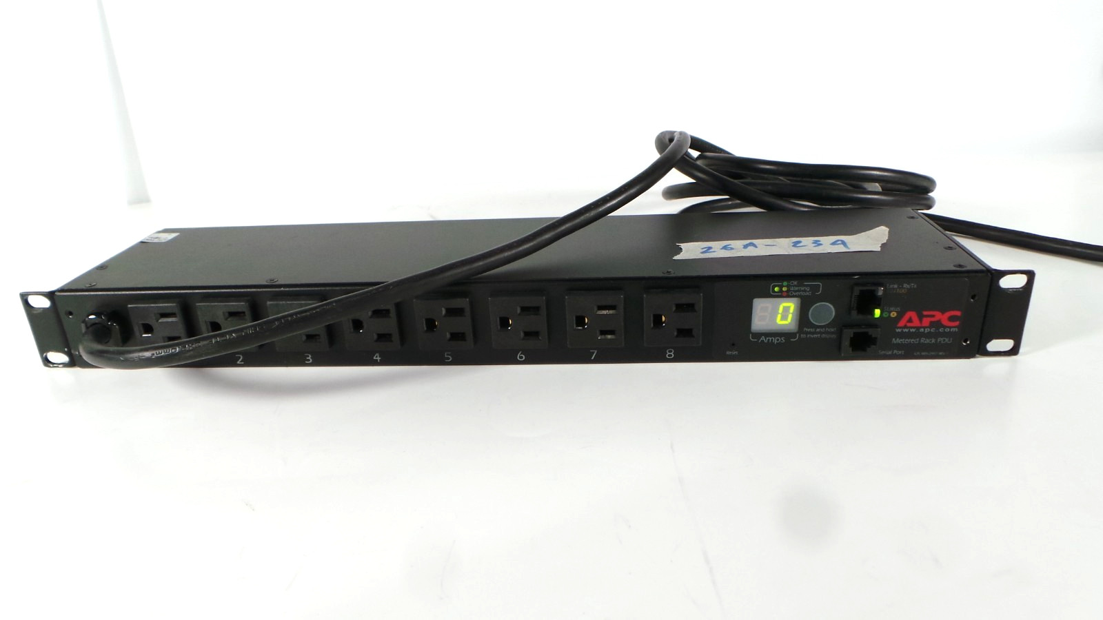 APC AP7800 Metered Rack PDU 8-Port 120V 15A Power Distribution Panel W/Ears