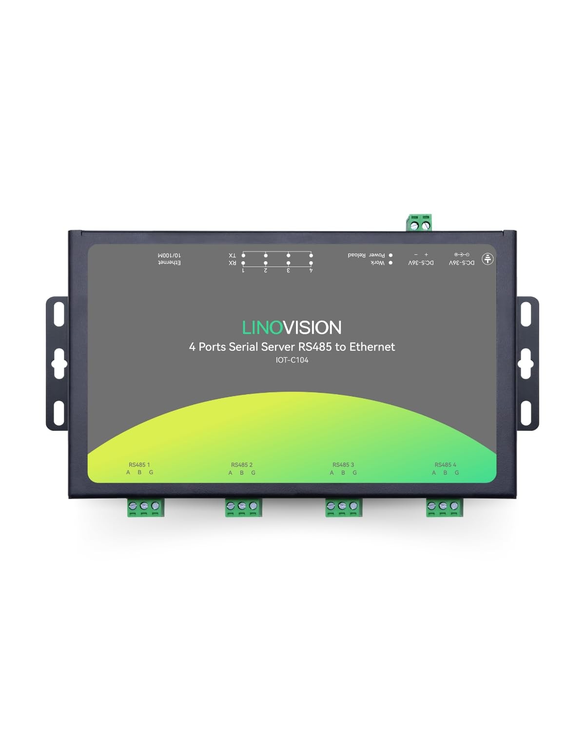 LINOVISION 4 Ports RS485 to Ethernet Converter, Modbus Four