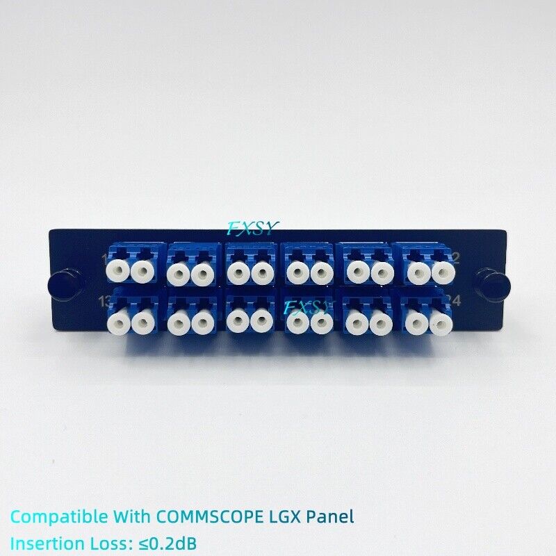 LGX Fiber Optical Panel 12 LC Duplex Adapter OS2 Compatible COMMSCOPE EK5809-001