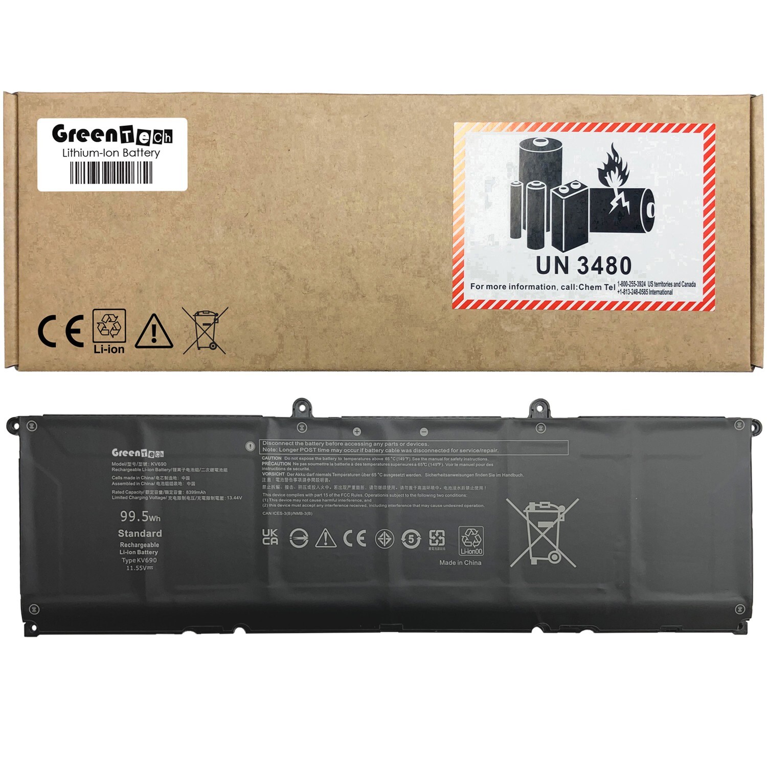 GREENTECH KV690 BATTERY FOR DELL PRECISION 5680 5690 11.55V 99.5WH 6D2HW N7KV9