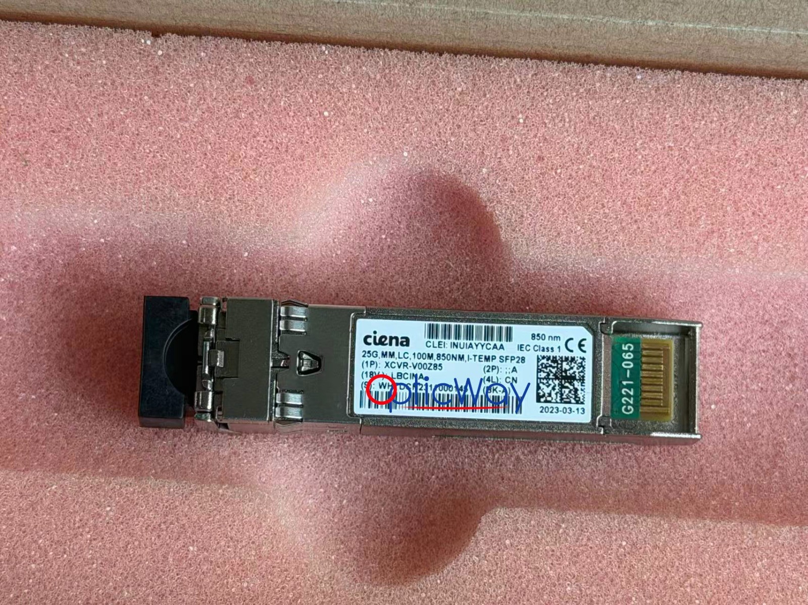 CIENA  XCVR-V00Z85  SFP28 25G SR 850NM  MMF LC I-Temp