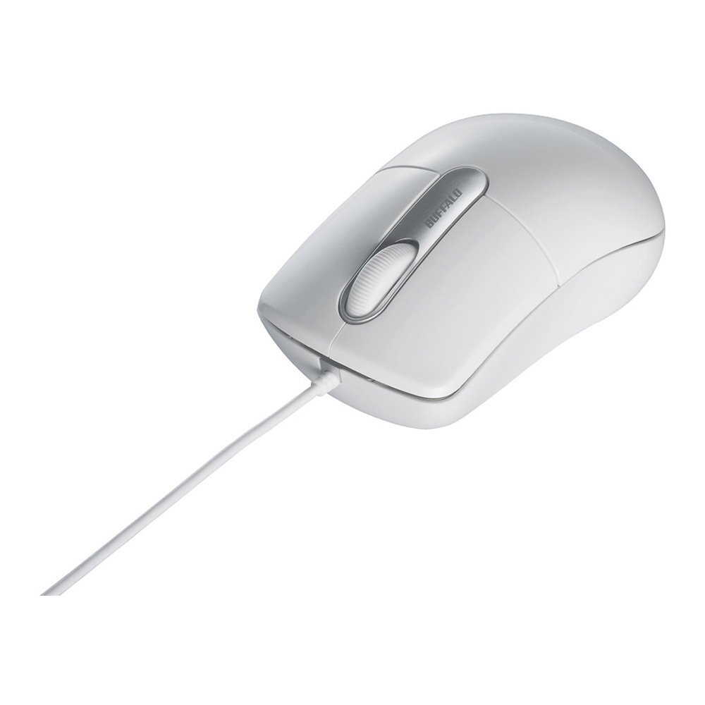 Buffalo BUFFALO Wired Optical Mouse Silent/3 Buttons/M Size White BSMOU27SMWHNEW