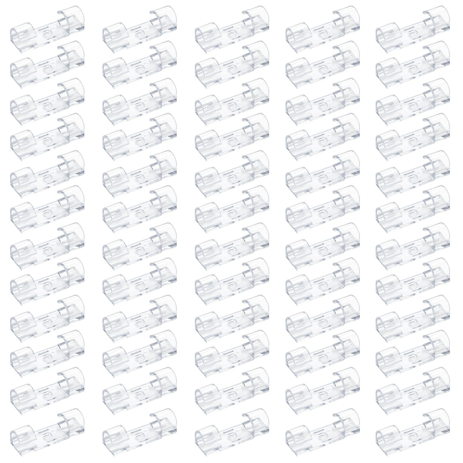 60 Pack Self Adhesive Cable Clips Wire Holders for Wall Under Desk Car PC