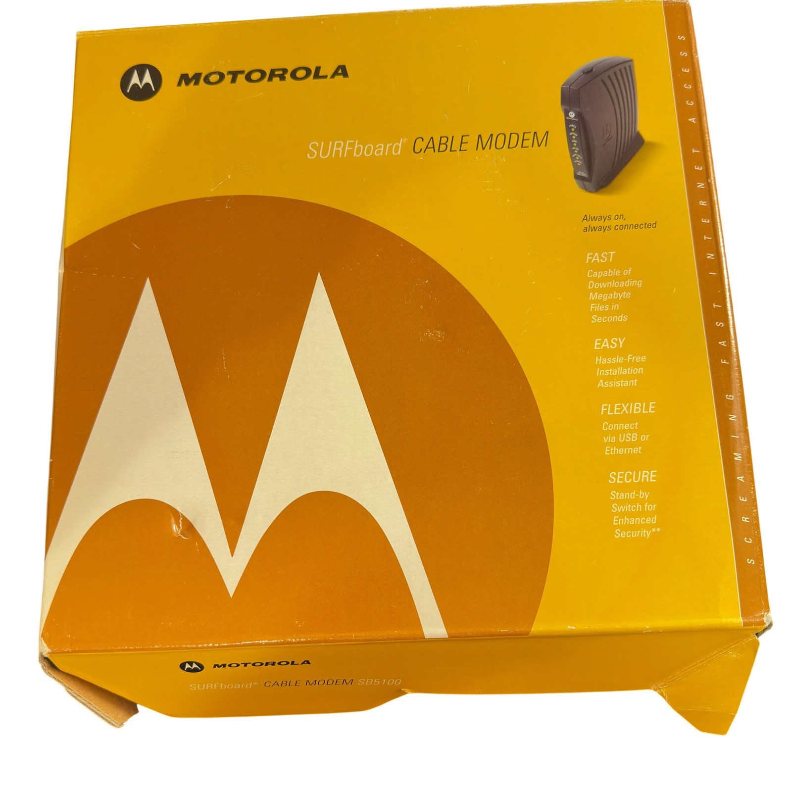 Motorola SB5100 SURFboard Cable Modem Vintage 2000s Black DOCSIS 2.0 Boxed