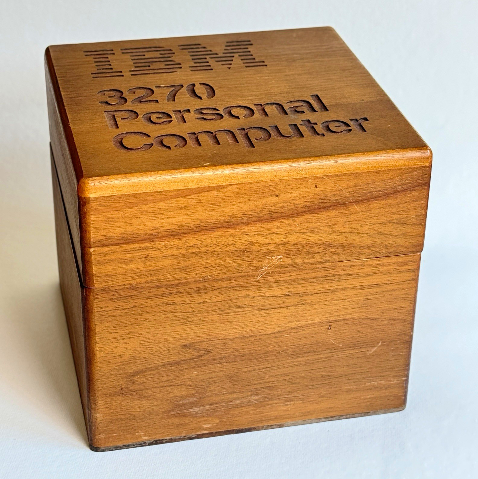 Ultra Rare Vintage IBM 3270 Personal Computer Wooden Floppy Disk Box Caddy 