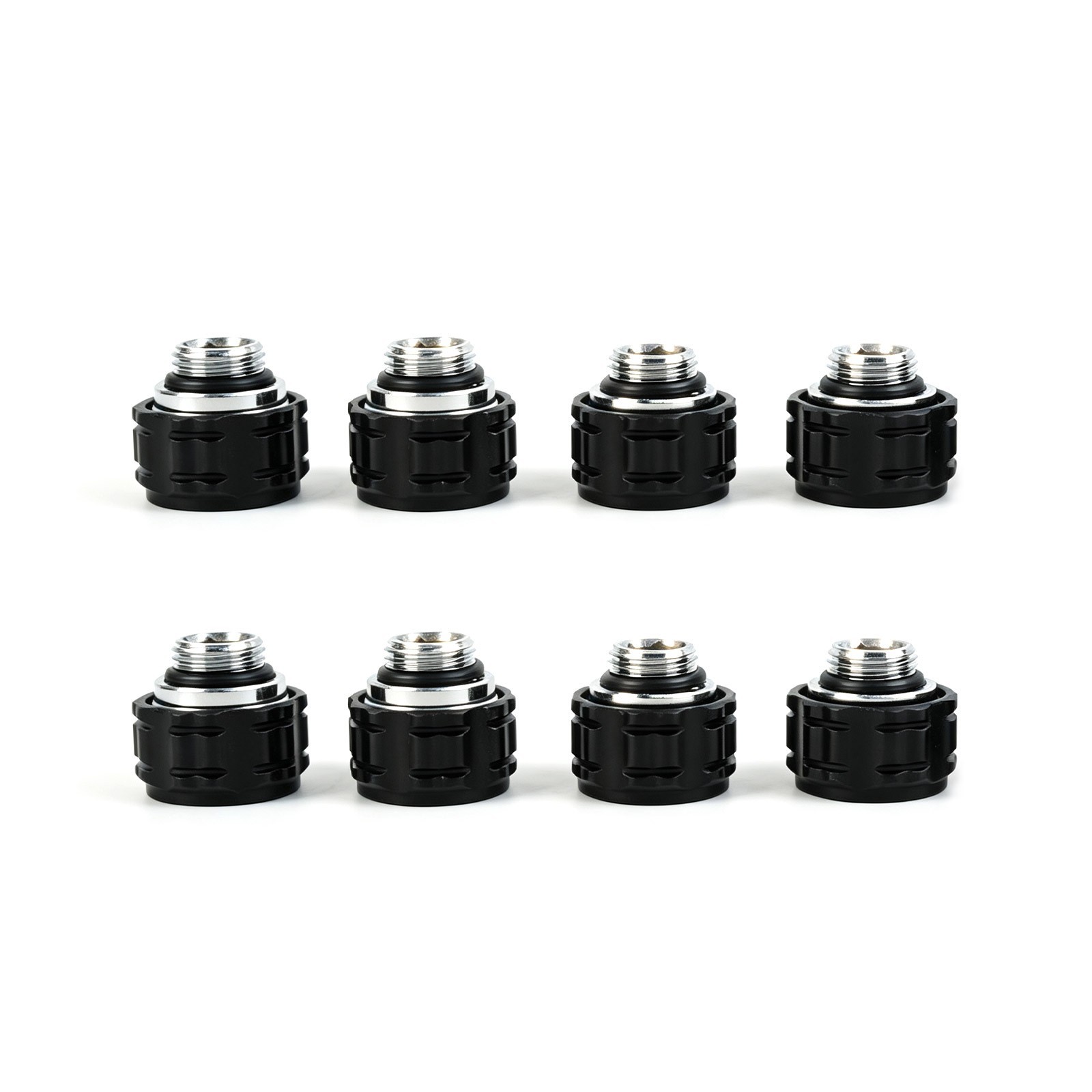 8PCS G1/4 Male 14mm Hard Tube Compression Fitting Black PC Water Cooling