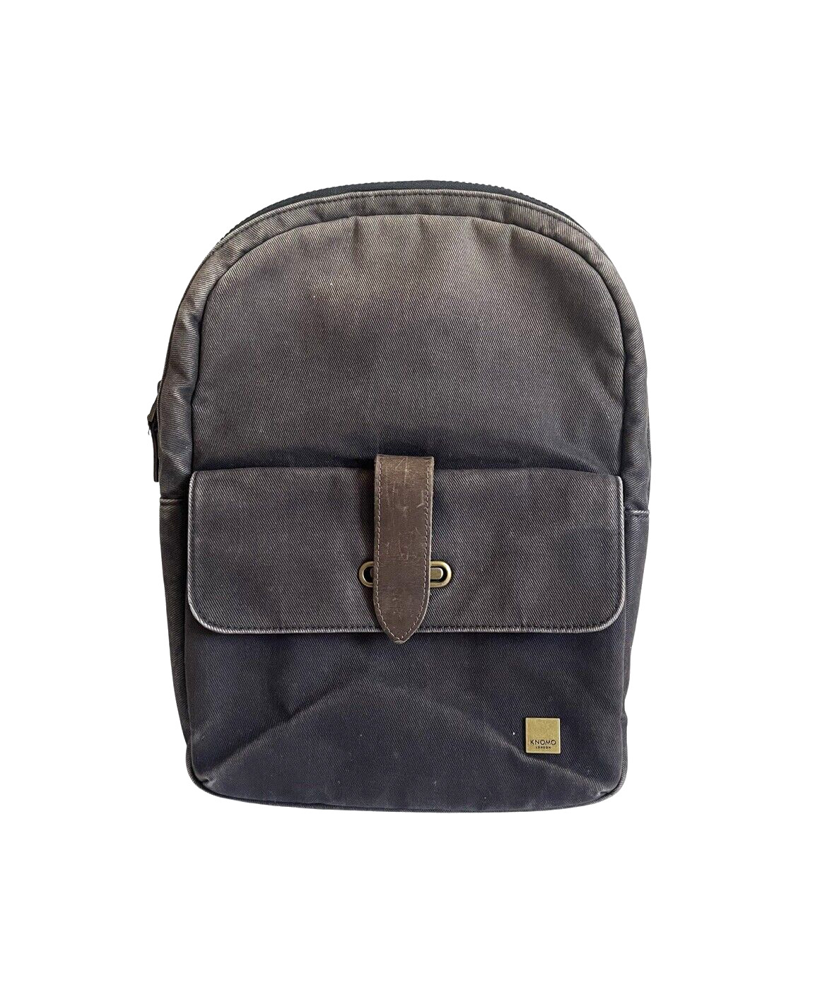 Knomo Balham Bude Laptop Backpack 15 Inch Zip Top Leather Canvas Brown