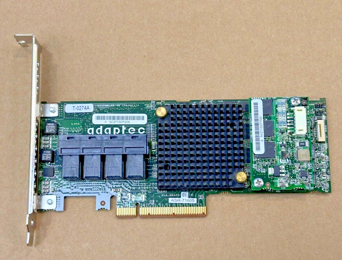 Adaptec ASR-71605 16-Port 6Gb/s 1GB SAS SATA PCIe RAID Controller w Full Height