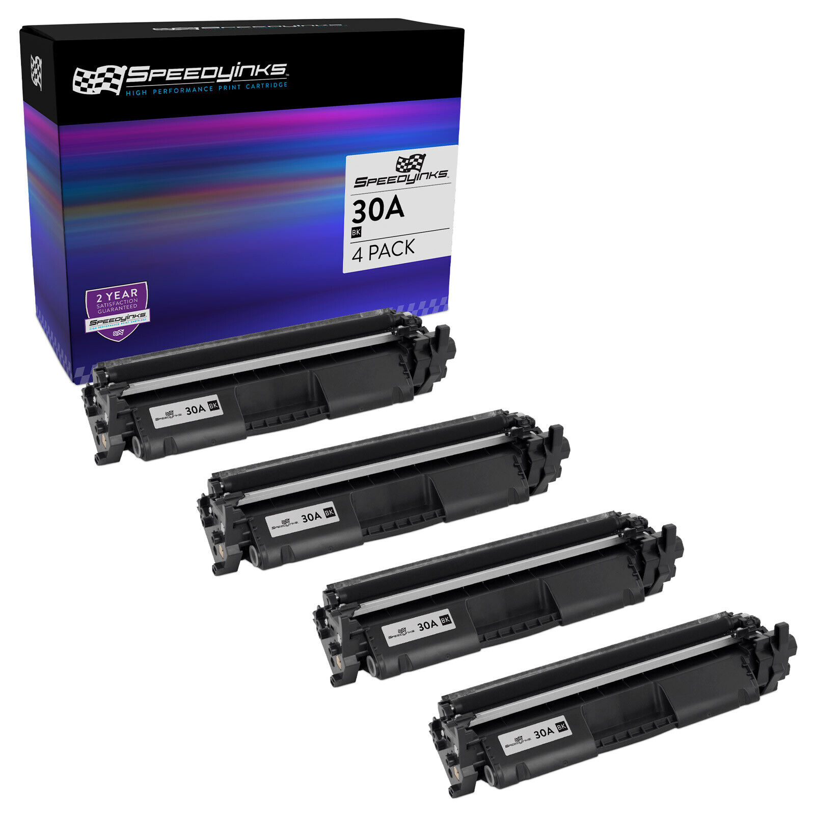 4PK Replacements for HP 30A CF230A Toner Cartridge Black for Laserjet Pro M203d
