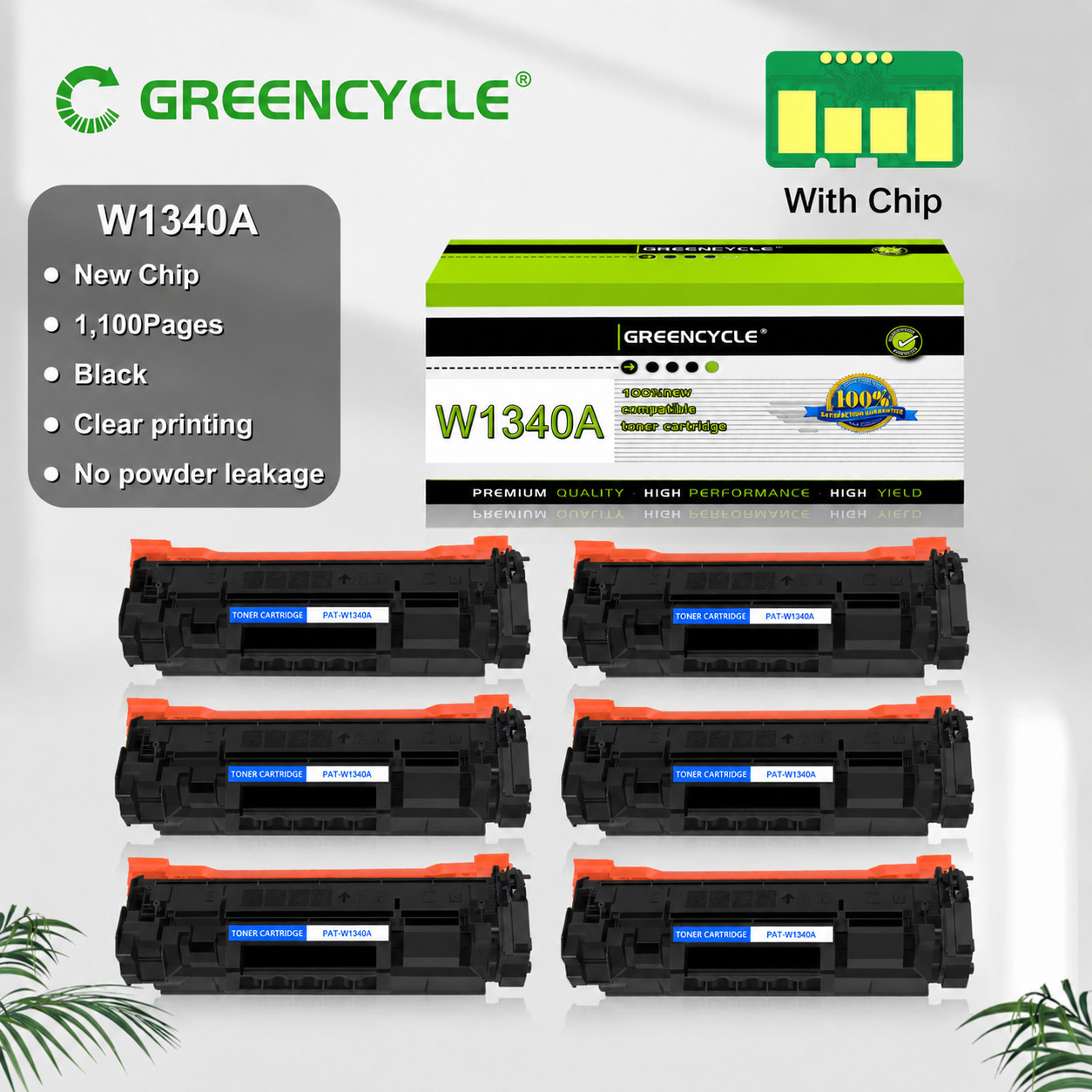 [ New Chip] 6PK Compatible W1340A Toner Cartridge with HP 134A M209dw MFP M234dw