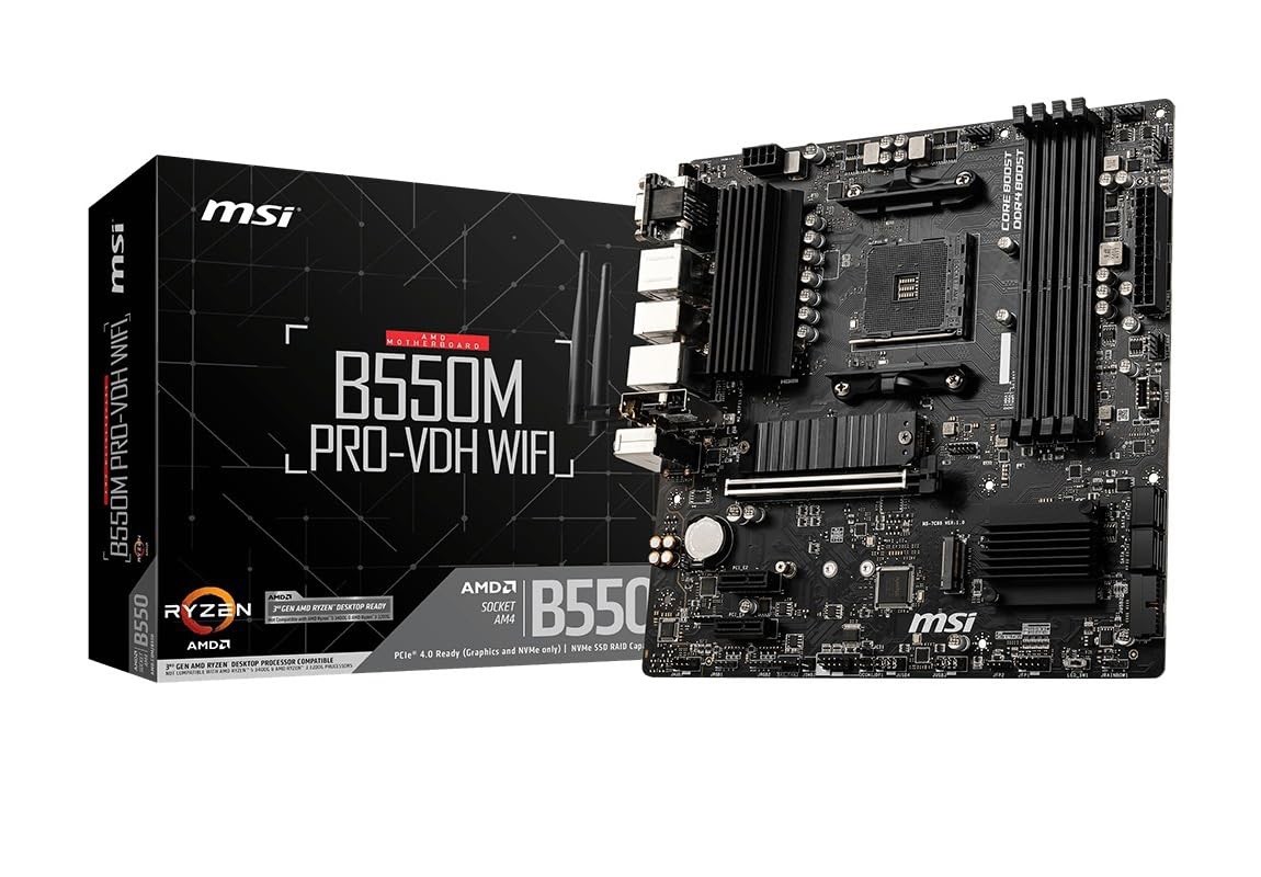 MSI B550M PRO-VDH WiFi ProSeries Motherboard (AMD AM4, DDR4, PCIe 4.0