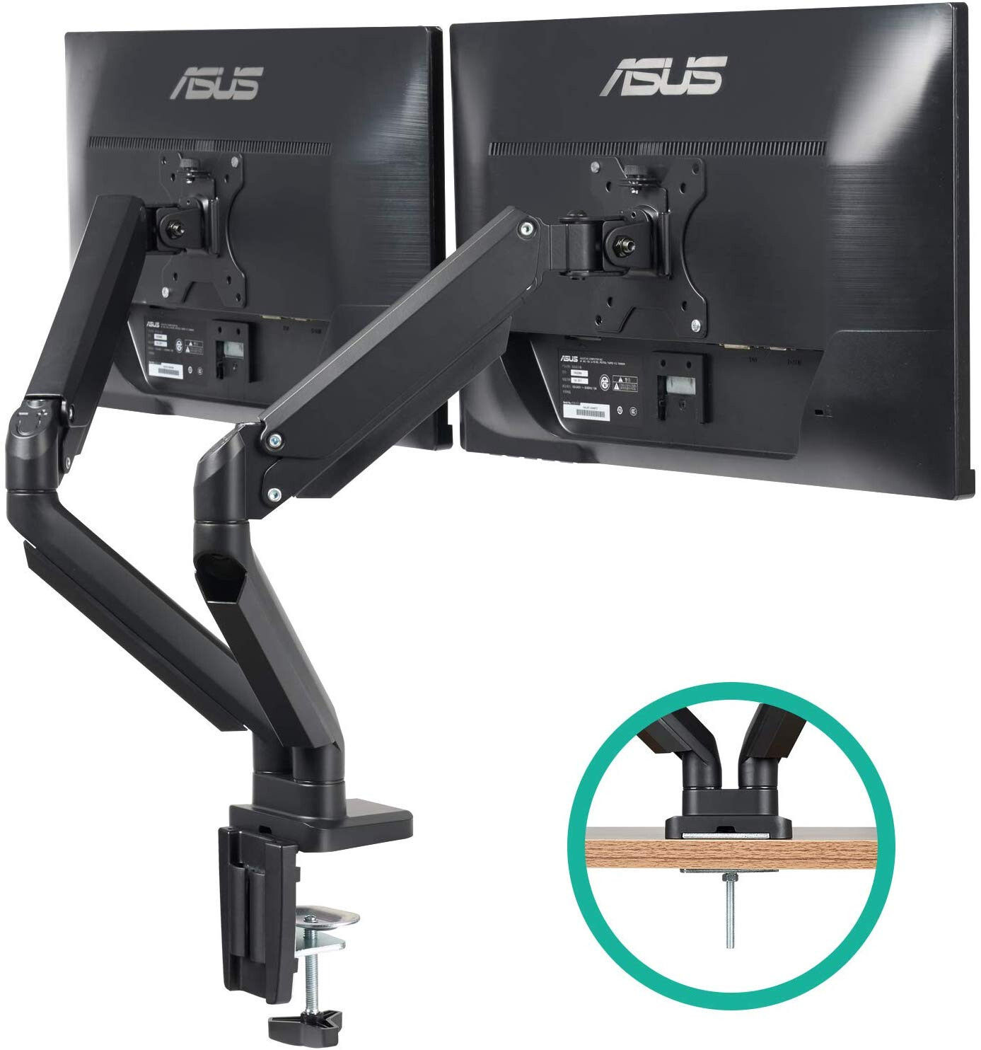 EleTab ELTGM05 Dual Monitor Mount Stand Height Adjustable 32" Monitor Stand LM03