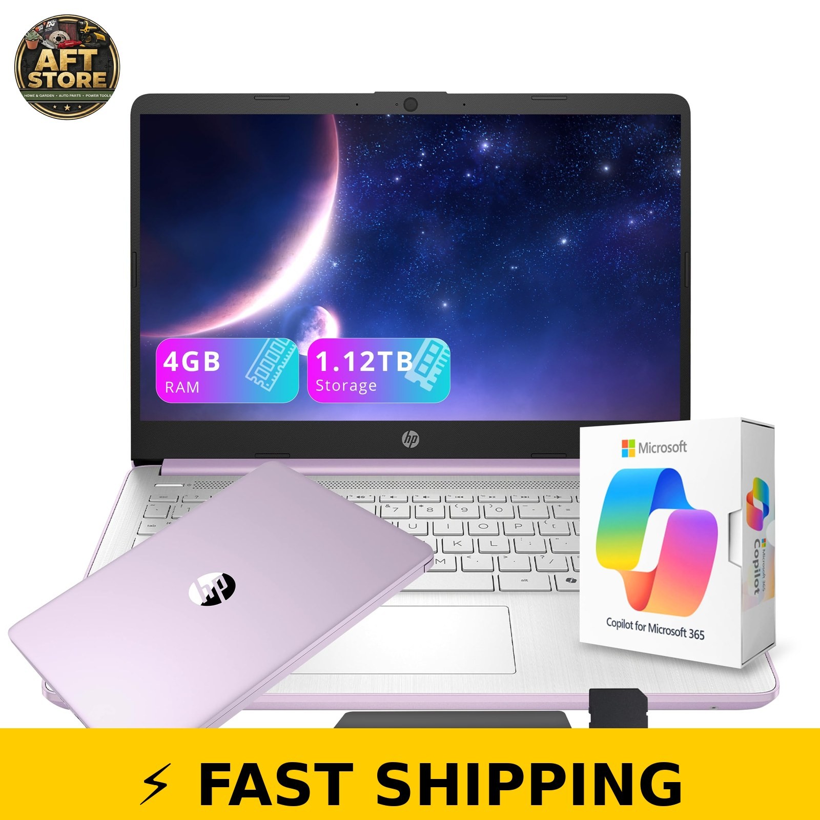 HP Stream 14" HD Laptop - Intel N150, 4GB RAM, 1.12TB Storage