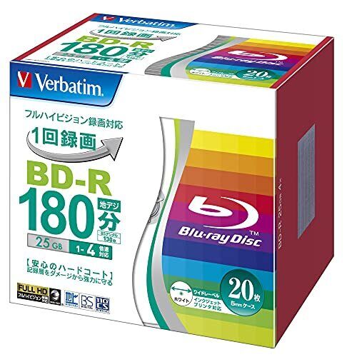 Verbatim Japan Single Recording Blu-ray Disc BD-R 25GB 20 Sheets White