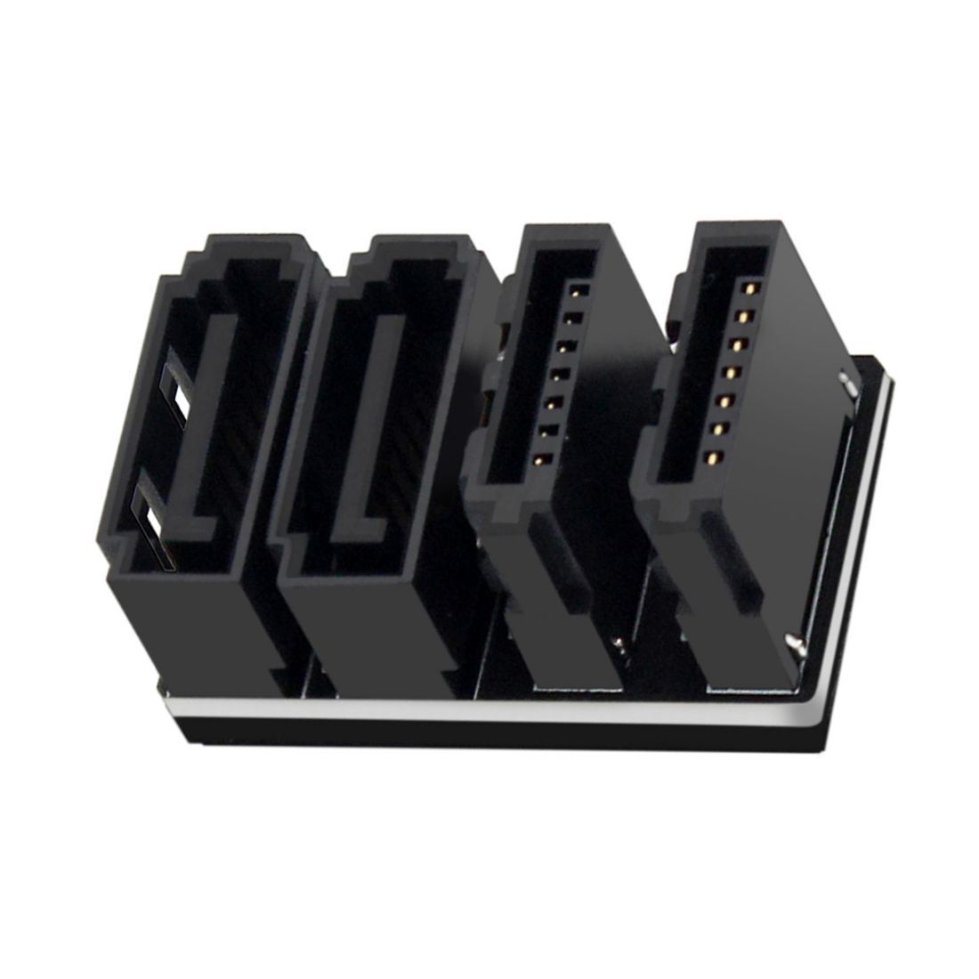 Cablecy Dual SATA Male to Female 360 Degree Angled Adapter for Motherboard