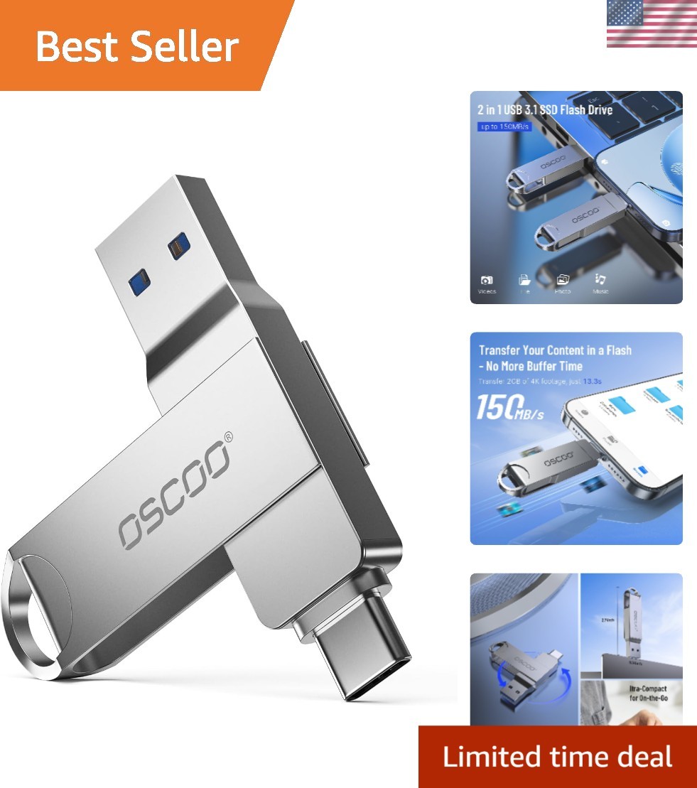 Lightweight 128GB USB 3.1 Generational Flash Drive - Plug & Play Convenience