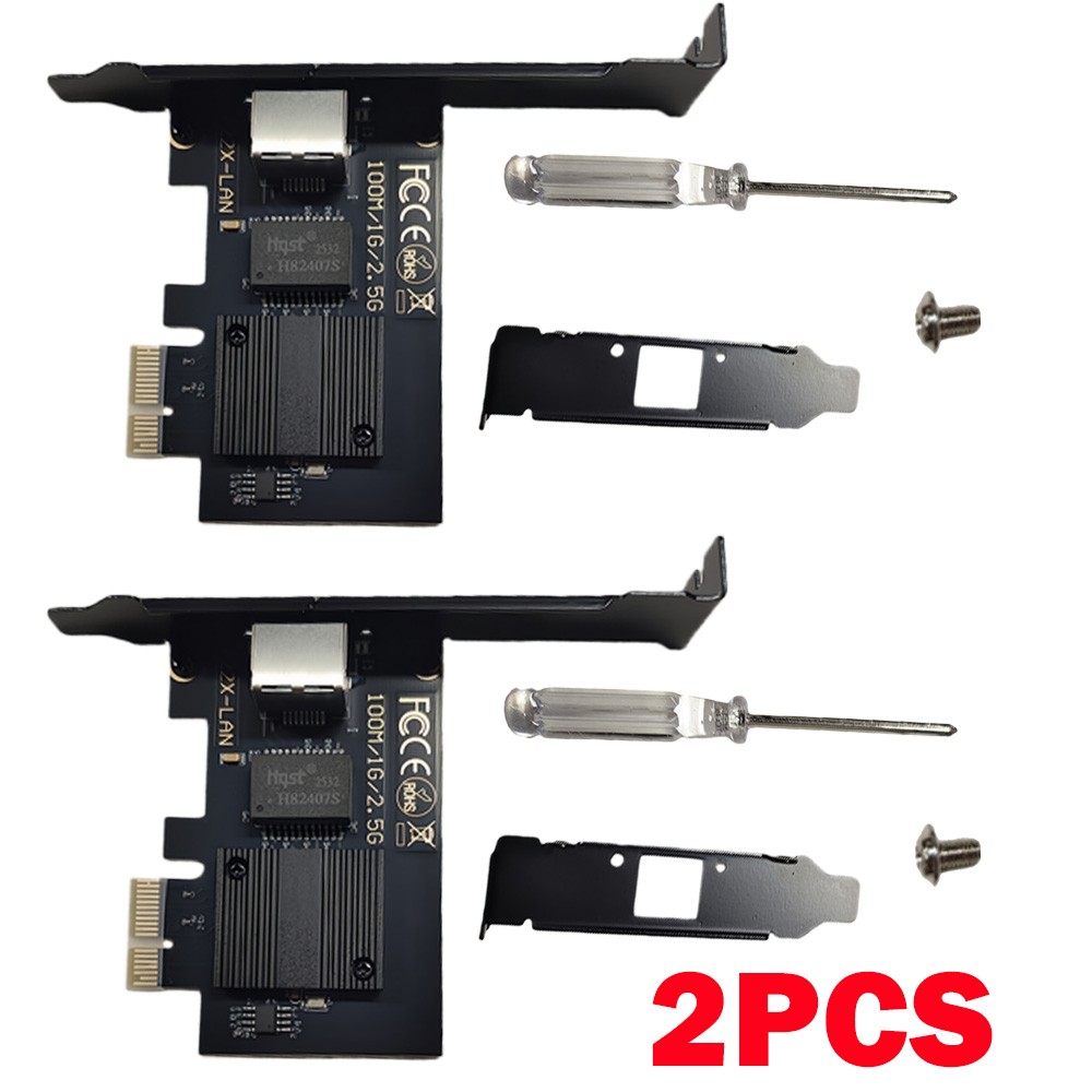 2Pc 2500Mbps PCIe to RJ45 For Intel I226 Ethernet Network Adapters LAN Desktop