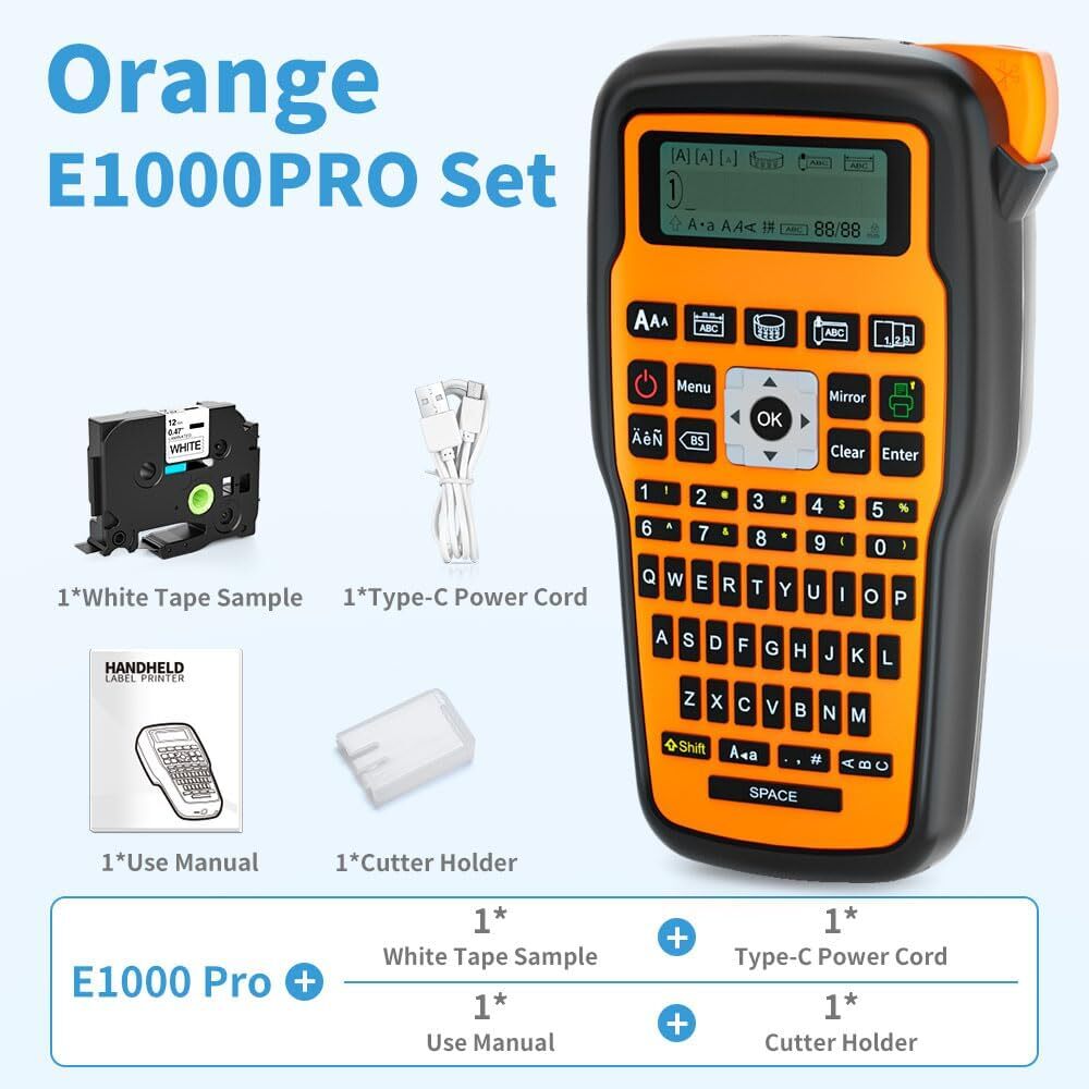 E1000-Pro Heat Shrink Label Maker Machine Portable Industrial Handheld Labeler