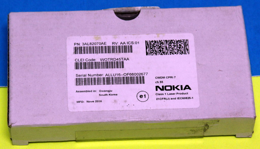 3AL82070AE NEW NOKIA ALCATEL LUCENT CWDM CPRI 7 ch 55 Transceiver WOTRD45TAA