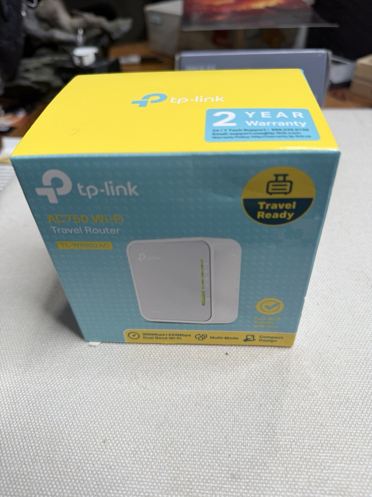 TP-Link AC750 WiFi Travel Router TL-WR902AC Dual Band Portable Router Open Box