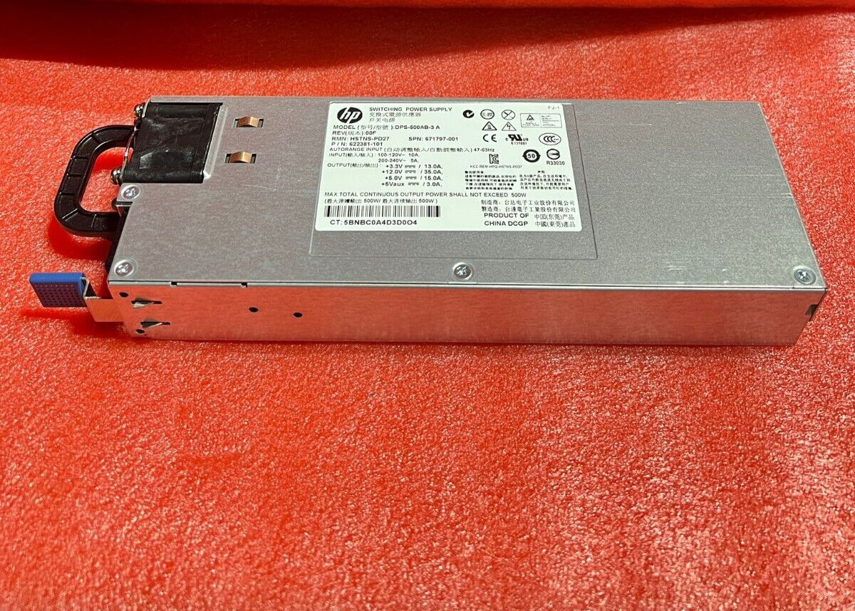 HP DPS-500AB-3 HSTNS-PD27 622381-101 671797-001 500w Power Supply