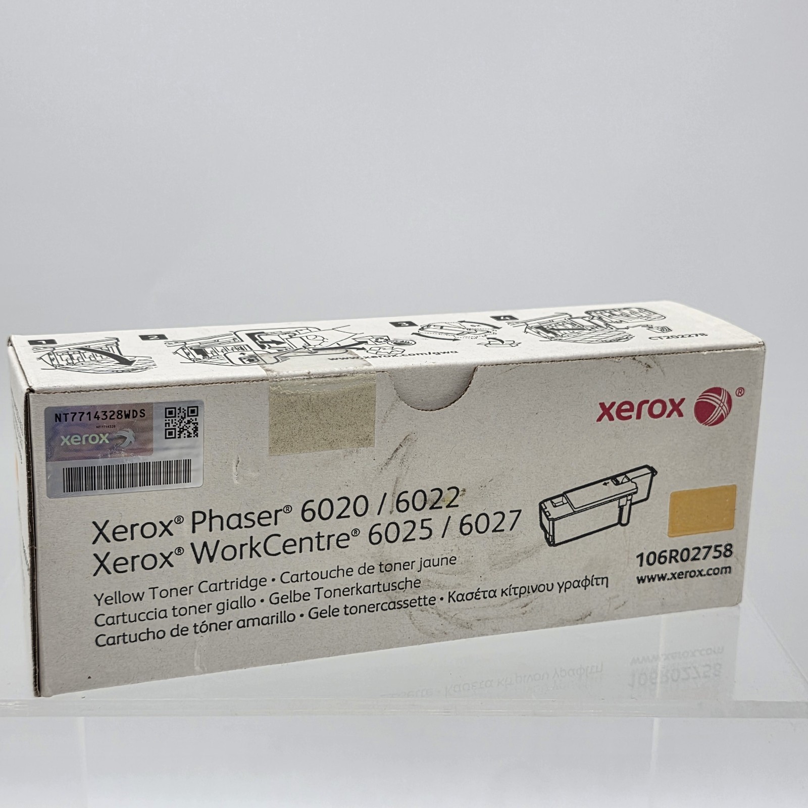 Xerox Phaser 6020/6022 WorkCentre 6025/6027 Yellow Toner 106R02758 Sealed
