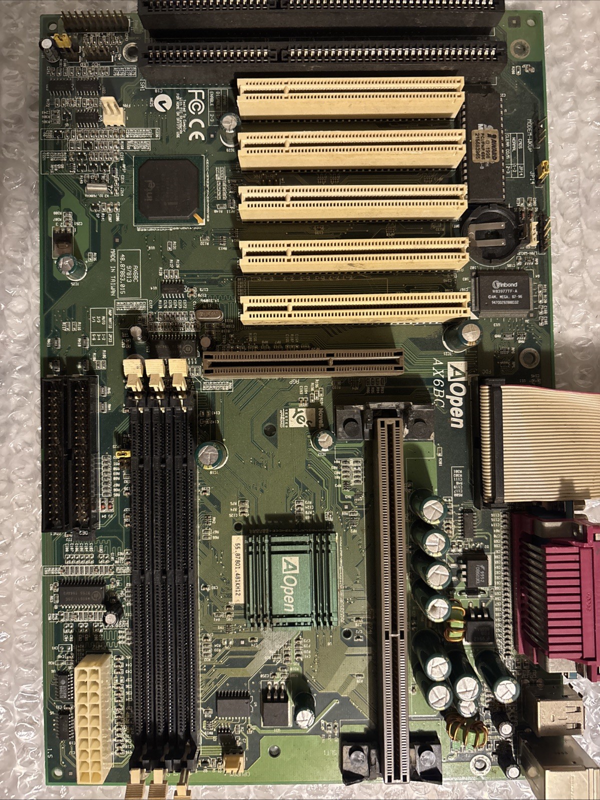 retro pc motherboard gaming Core Bundle  AOPEN  AX6B INTEL440 BX MB PEN3 CPU