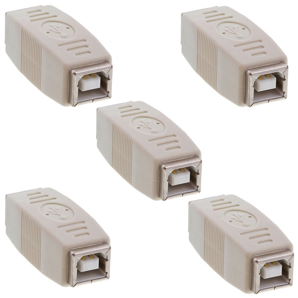 5 Pcs USB Type B Female to Female Coupler Printer Scanner Adapter Gender Changer