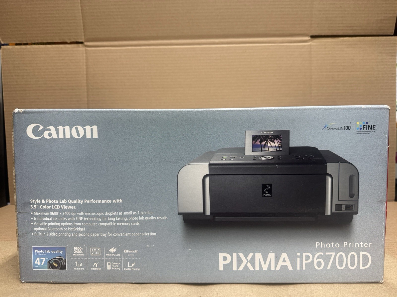 New Open Box Canon PIXMA iP6700D Photo Printer 3.5" LCD Color Viewer -