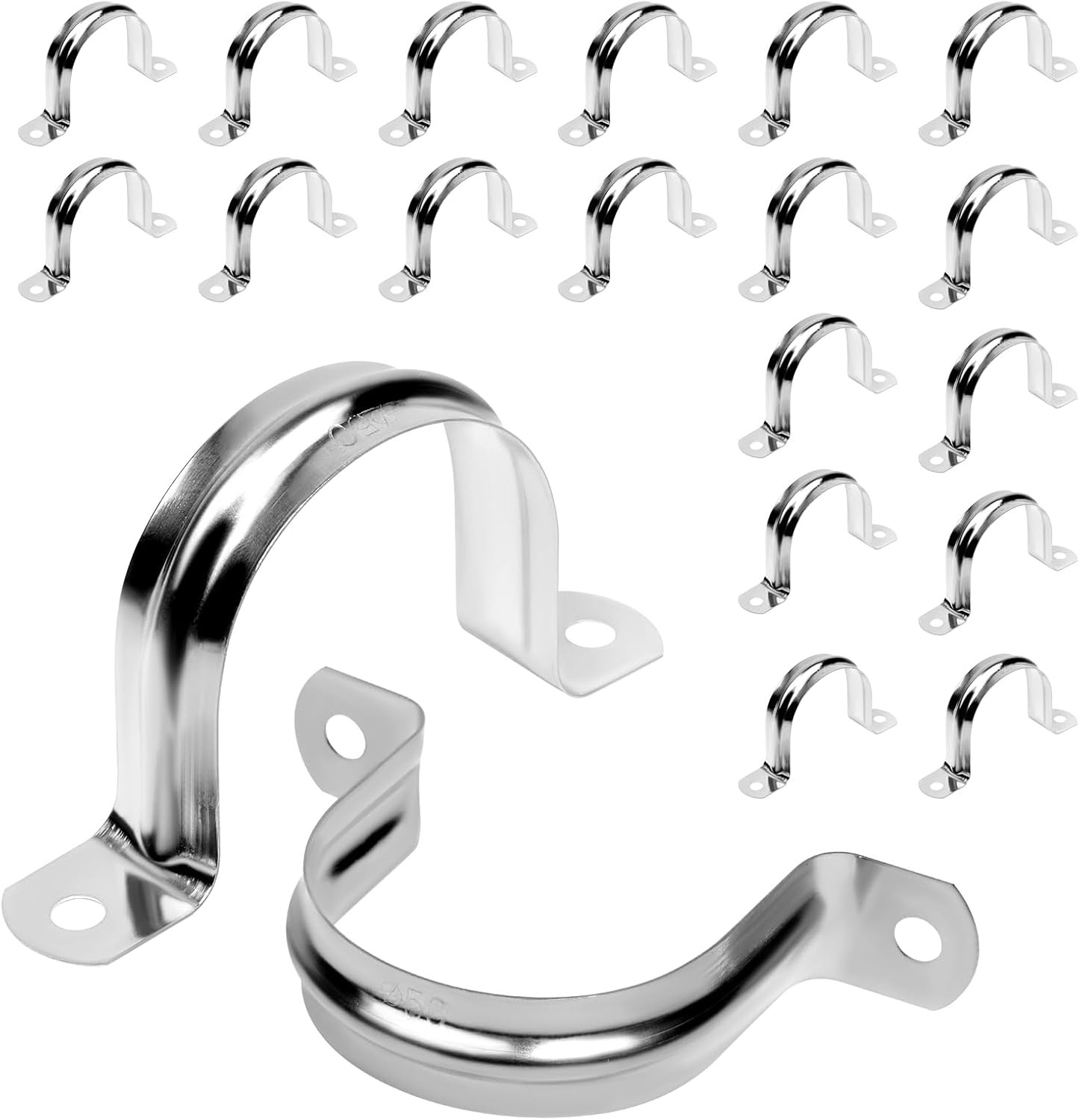 20 Pcs 2 Inch Stainless Steel Conduit Clamps U Bracket Pipe Strap