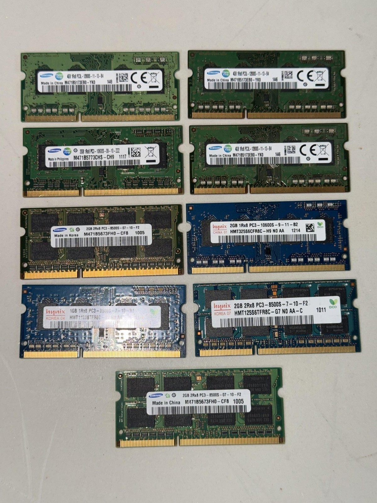 Mixed Brands Samsung Hynix DDR3 SO-DIMM Laptop RAM Lot Of 9 1GB 2GB 4GB Modules