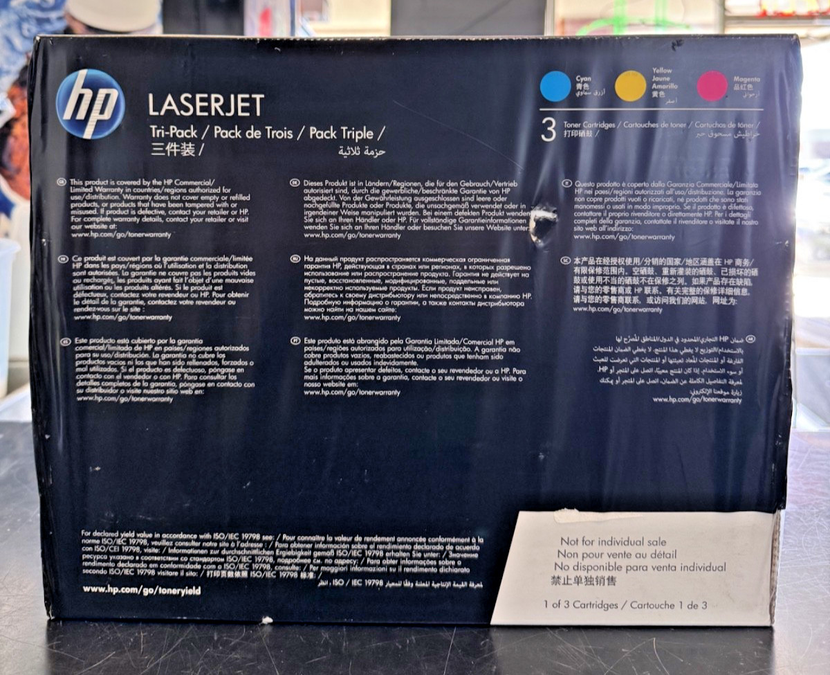 Genuine HP 202A CF500AM OEM 3 Set LaserJet Toner Cartridge Cyan,Yellow, Magenta
