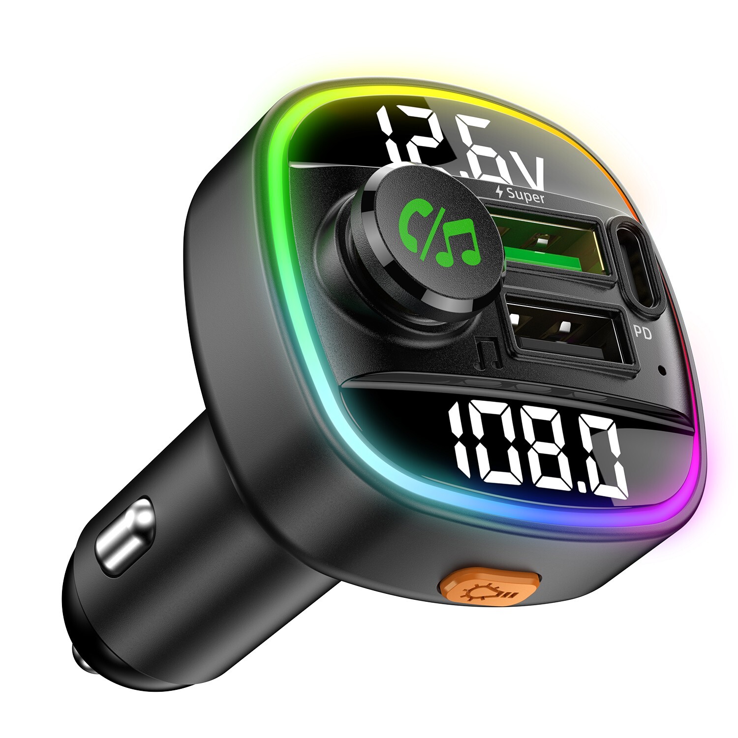 Portable Wireless Car Radio Charger FM Transmitter Adapter USB PD AUX Hands-Free