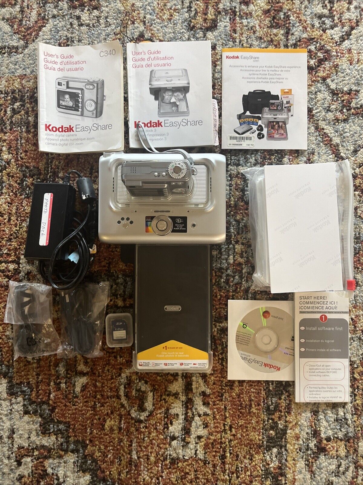 Kodak Easyshare C340 And Printer Dock Series 3 Bundle W/ Paper/ SD card/ Manuals