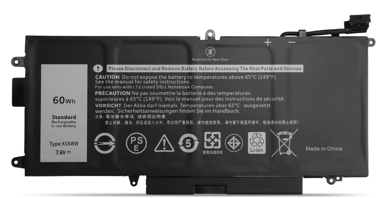 REPLACEMENT K5XWW BATTERY FOR DELL LATITUDE 5289 7389 7390 2-IN-1 60WH N18GG