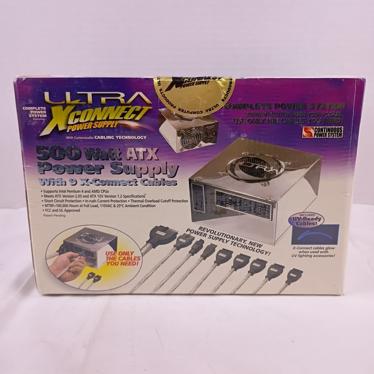 Ultra X-Connect 500 Watt ATX Power Supply with 9 X-Connect Cables New in Box