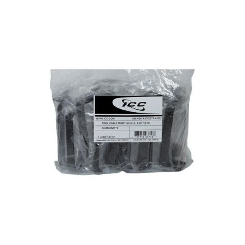 ICC Ring Cable Management 3.00In. Single, Pack of 10