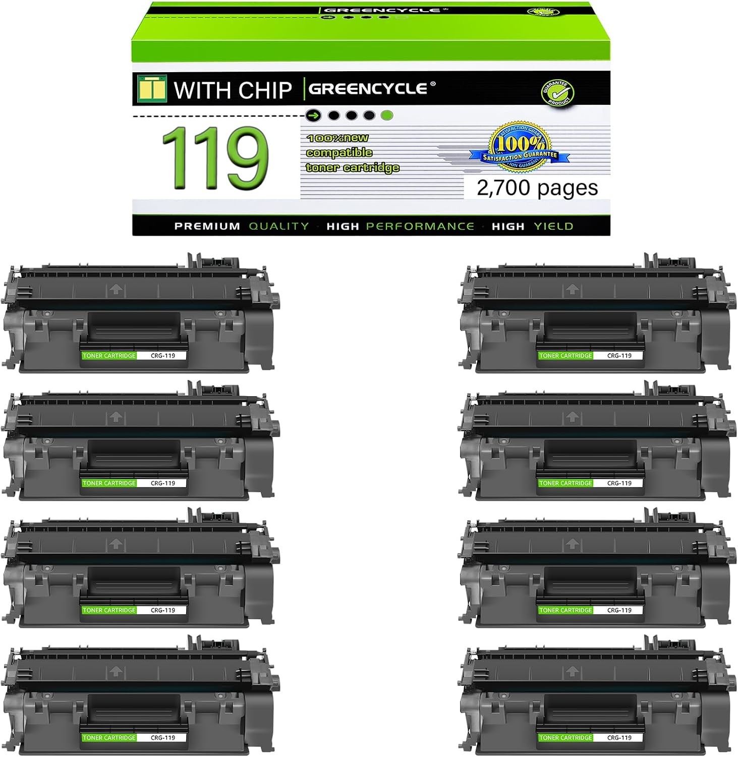 8PK C119 Toner Cartridge Compatible with Canon 119 ImageClass MF5850dn MF5880dn