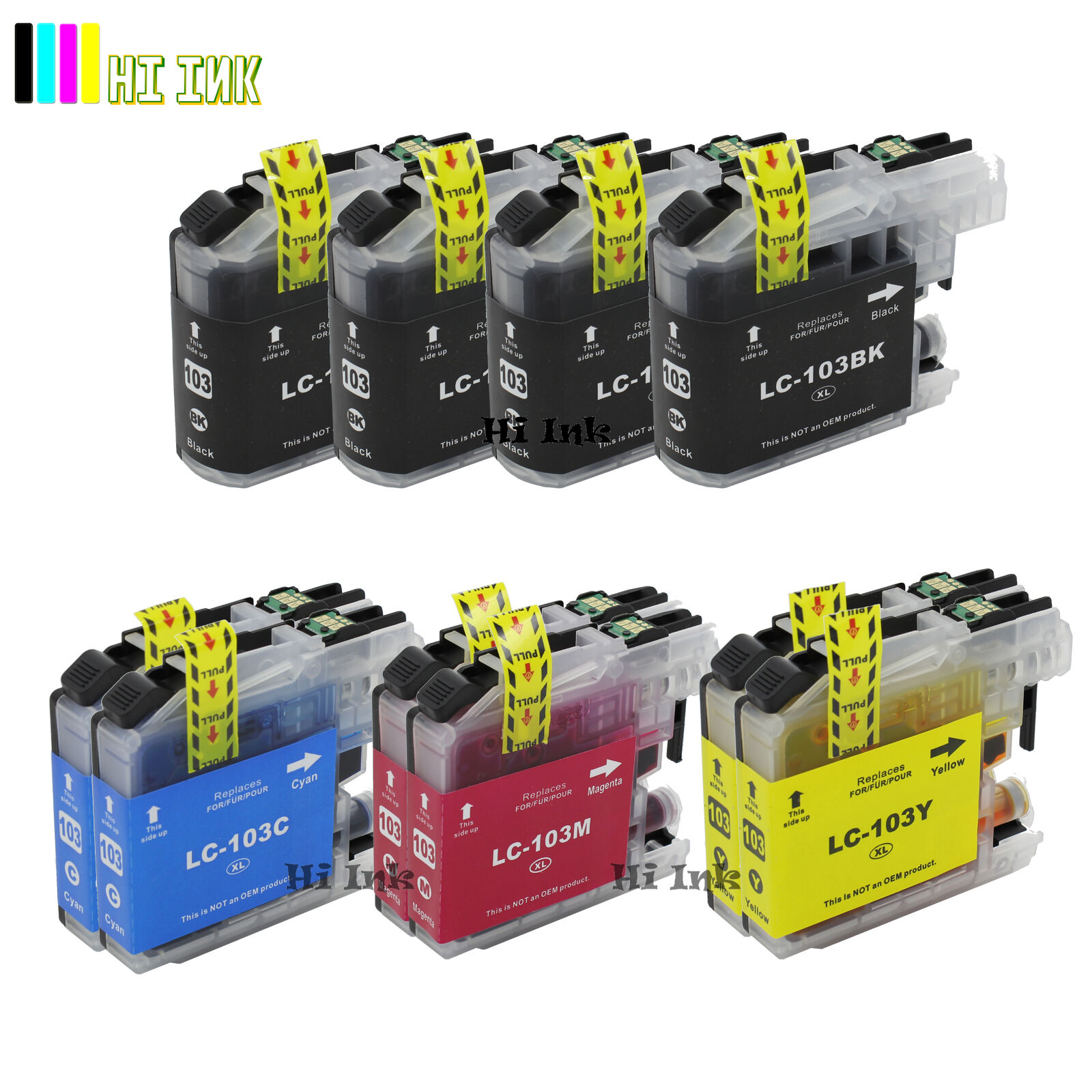 10PK LC103XL LC103 High Yield Ink  For Brother MFC-J470DW MFC-J450DW MFC-J6720DW
